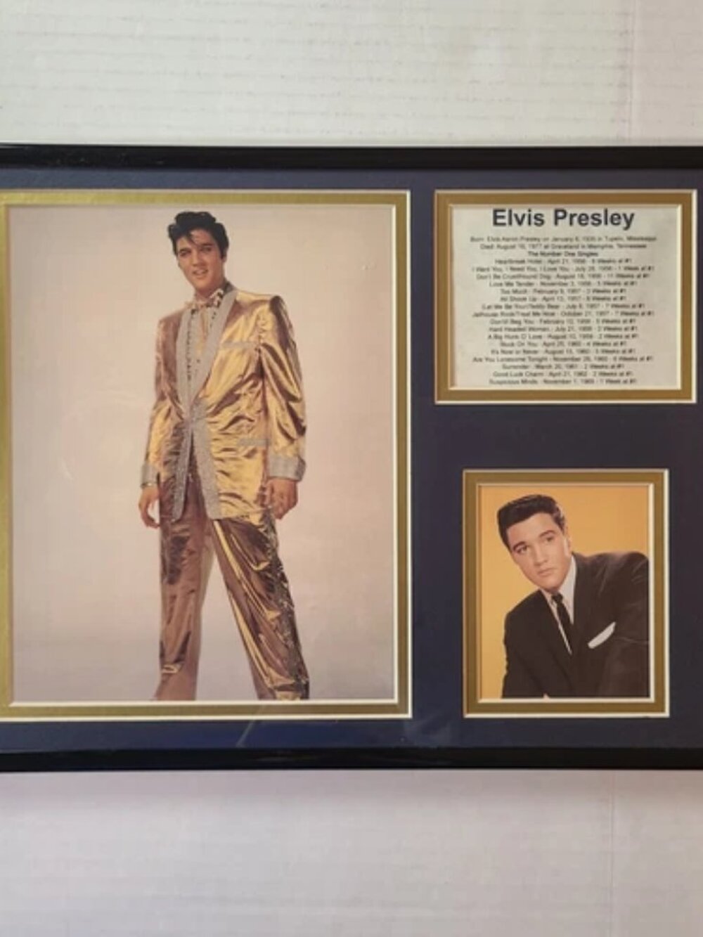 Elvis Presley Front Row Collectibles Framed Number 1 Singles 11"x14"